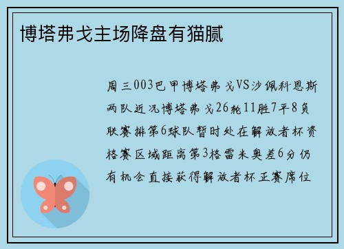 博塔弗戈主场降盘有猫腻